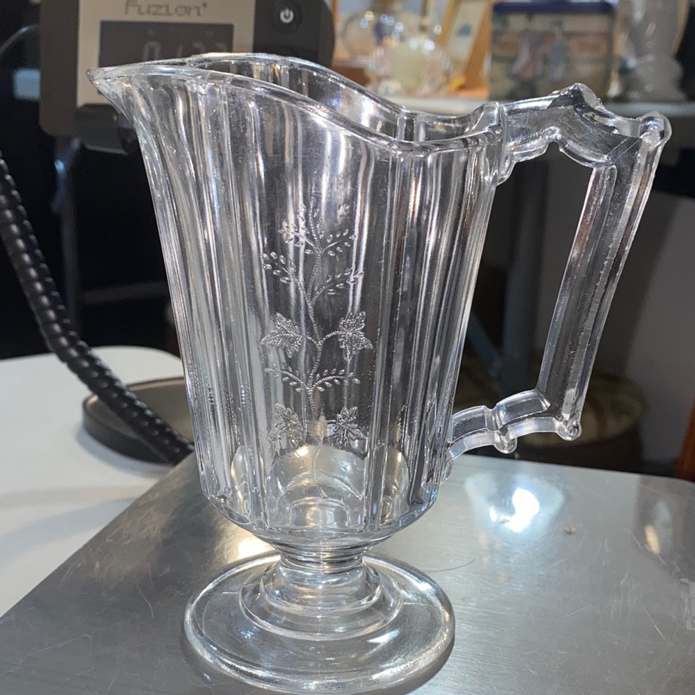 c1880  Bryce Higbee Paneled Sprig Indian Tree Royal Cream Milk Pitcher